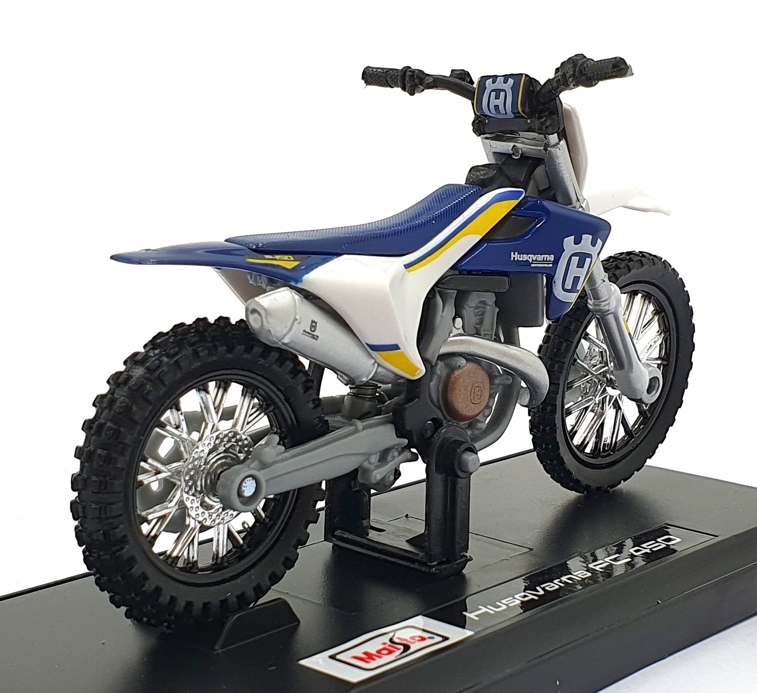 Maisto 1/18 Scale 39300 - Husqvarna Motorbike - White/Blue Maisto 1/18 Scale 39300 - Husqvarna Motorbike - White/Blue