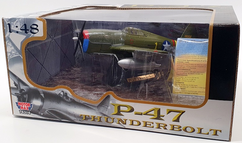 Motor Max 1/48 Scale Model Aircraft 76316 - P47 Thunderbolt | eBay