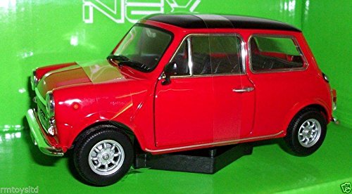 WELLY 1/24 - 22496W MINI COOPER 1300 - RED / BLACK ROOF