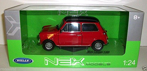 WELLY 1/24 - 22496W MINI COOPER 1300 - RED / BLACK ROOF