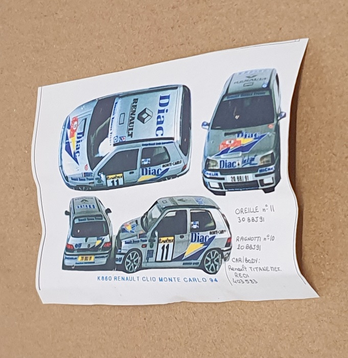 Provence Moulage 1/43 Scale Semi Built Kit K860 Renault Clio #10 M. Carlo 1994