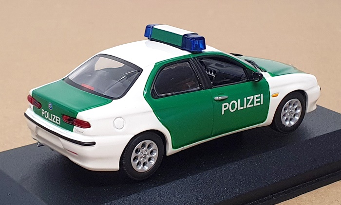 Minichamps 1/43 Scale 430 120790 - 1997 Alfa Romeo 156 Polizei - White/Green