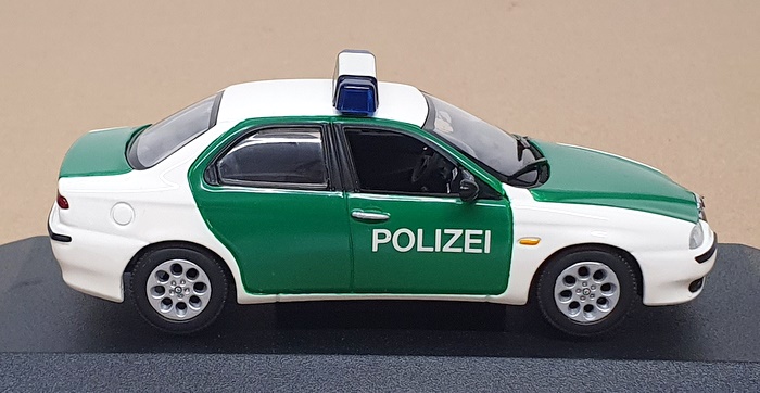 Minichamps 1/43 Scale 430 120790 - 1997 Alfa Romeo 156 Polizei - White/Green