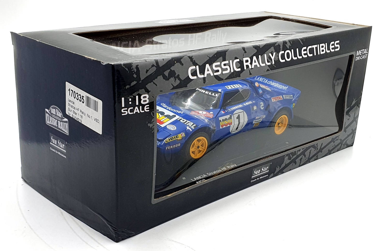 Sun Star 1/18 Scale 4519 - Lancia Stratos HF - 2nd Rally Monte Carlo 1980