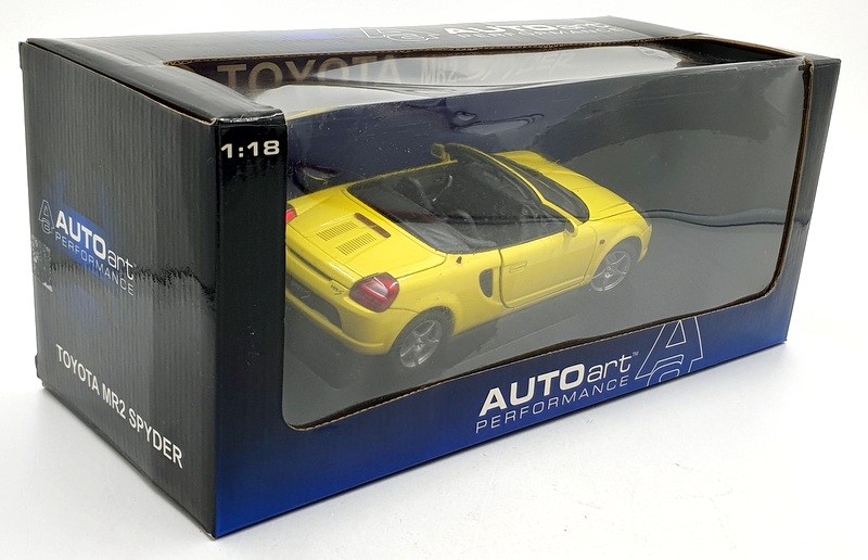 Autoart 1/18 Scale Diecast 78717 - Toyota MR2 Spyder 2000 RHD - Yellow