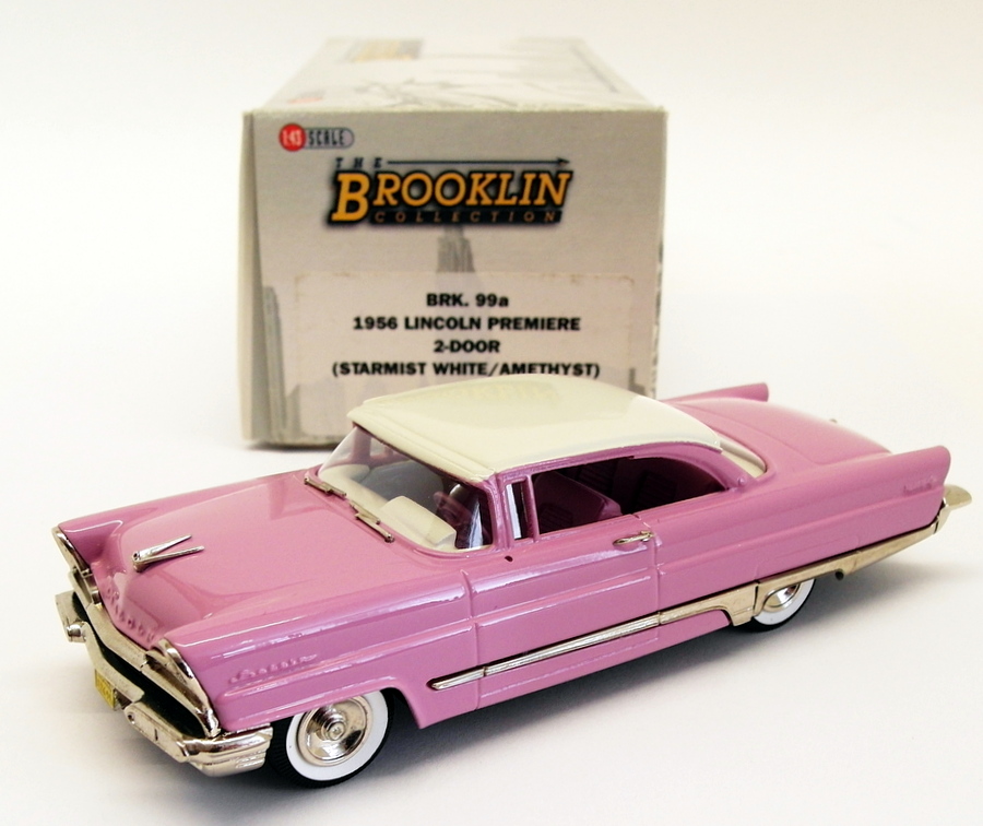 Brooklin Models 1/43 Scale BRK99A 1956 Lincoln Premier - Starmist White/Amethyst Brooklin Models 1/43 Scale BRK99A 1956 Lincoln Premier - Starmist White/Amethyst