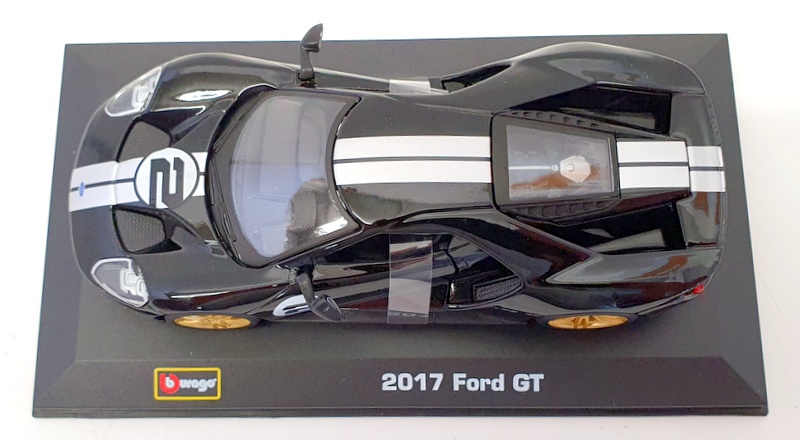 Burago 1/32 Scale Diecast #18 41162 - 2017 Ford GT #2 - Black/Silver
