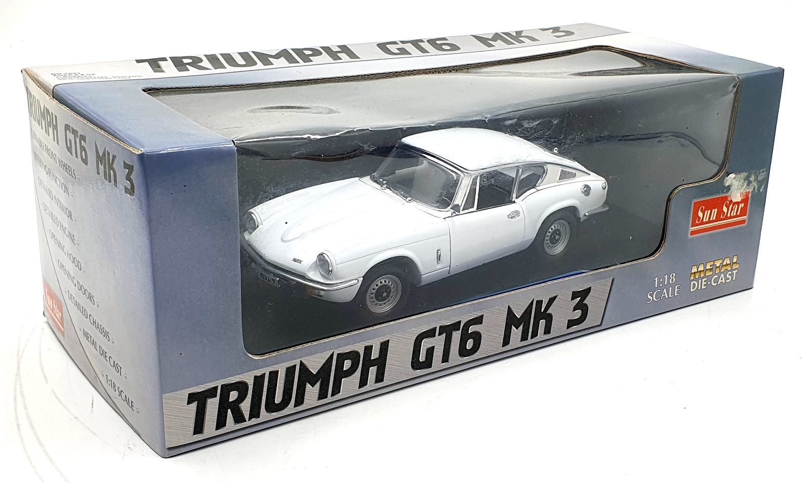 Sun Star 1/18 Scale Diecast 1057 Triumph GT6 MK3 - White | eBay