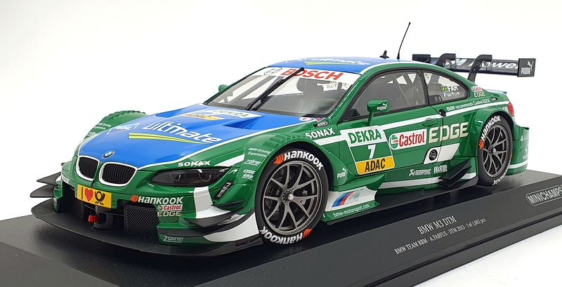ミニカー　1/18 BMW M3 DTM E92 BMW TEAM RBM DTM 2013 BOSCH #7(グリーン×ブルー) [100132207] Minichamps 1/18 Scale 100 132207 BMW M3 DTM #7 2013 - Farfus