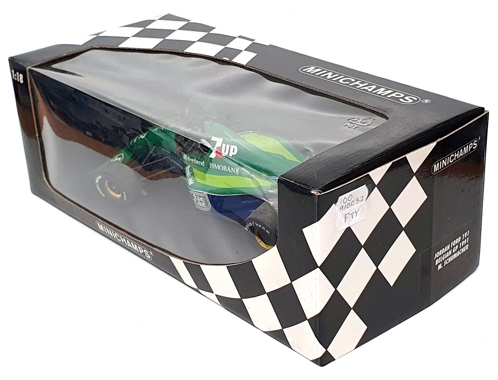 Minichamps 1/18 Scale 100 910032 - F1 Jordan Ford 191 Belgian GP 1991 Schumacher