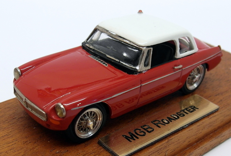RAE Models 1/43 Scale KE020B MGB Roadster Red Racing Hardtop