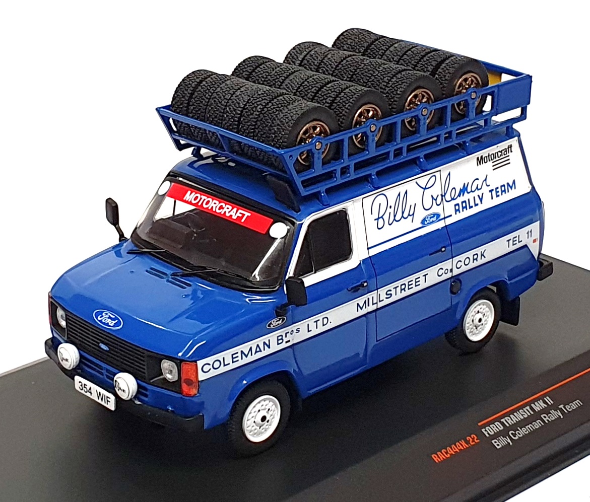 Ixo 1/43 Scale RAC444X.22 Ford Transit Mk2 Billy Coleman Racing Team Blue/White Ixo 1/43 Scale RAC444X.22 Ford Transit Mk2 Billy Coleman Racing Team Blue/White