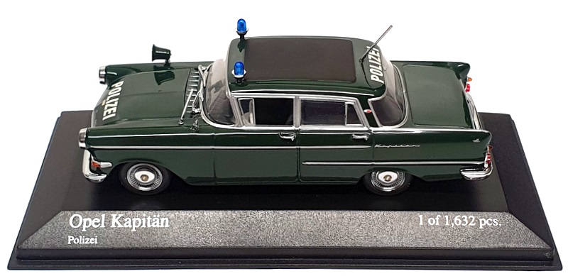 Minichamps 1/43 Scale 430 040090 - 1959 Opel Kapitan Polizei - Green Minichamps 1/43 Scale 430 040090 - 1959 Opel Kapitan Polizei - Green