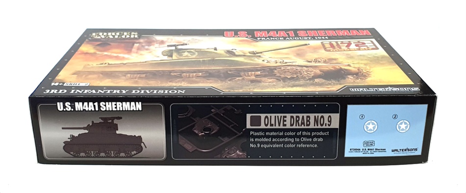 Forces Of Valor 1/72 Scale Kit 873004A - US M4A1 Sherman Tank - France 1944