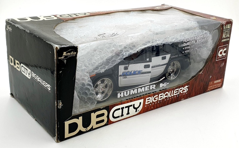 Jada 1/18 Scale Diecast 90401 - Hummer H2 Police - Black/White