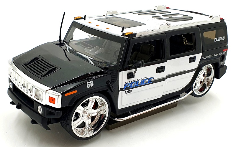 Jada 1/18 Scale Diecast 90401 - Hummer H2 Police - Black/White