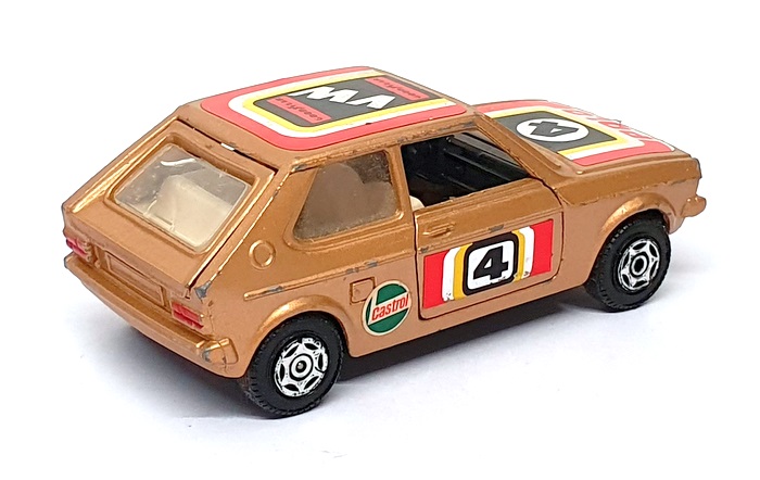 Corgi Appx 10cm Long Diecast 15425K - VW Volkswagen Polo Race Car #4 - Gold Corgi Appx 10cm Long Diecast 15425K - VW Volkswagen Polo Race Car #4 - Gold