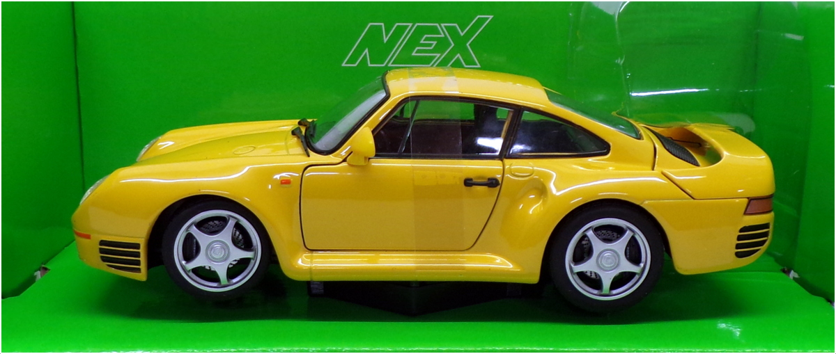 Welly 1/24 Scale Model Car 24076W - Porsche 959 - Yellow