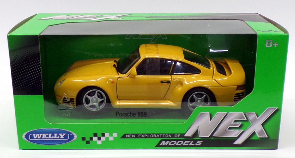 Welly 1/24 Scale Model Car 24076W - Porsche 959 - Yellow