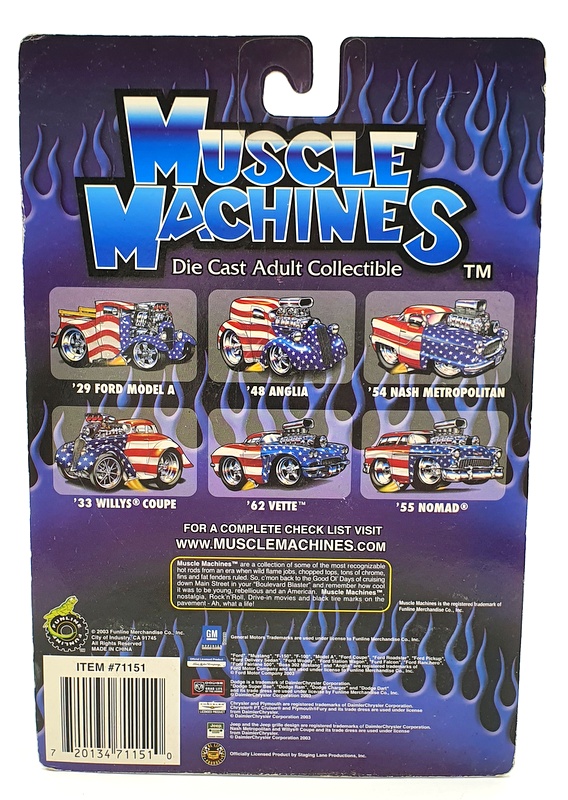 Muscle Machines 1/64 Scale Diecast 71151 03-43- 1954 Nash Metropolitan