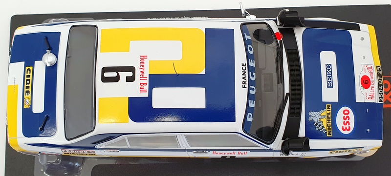 IXO 1/18 Peugeot 504 #6 - Rallye Du Maroc 1975 - Modèle Diecast - 18RMC044A
