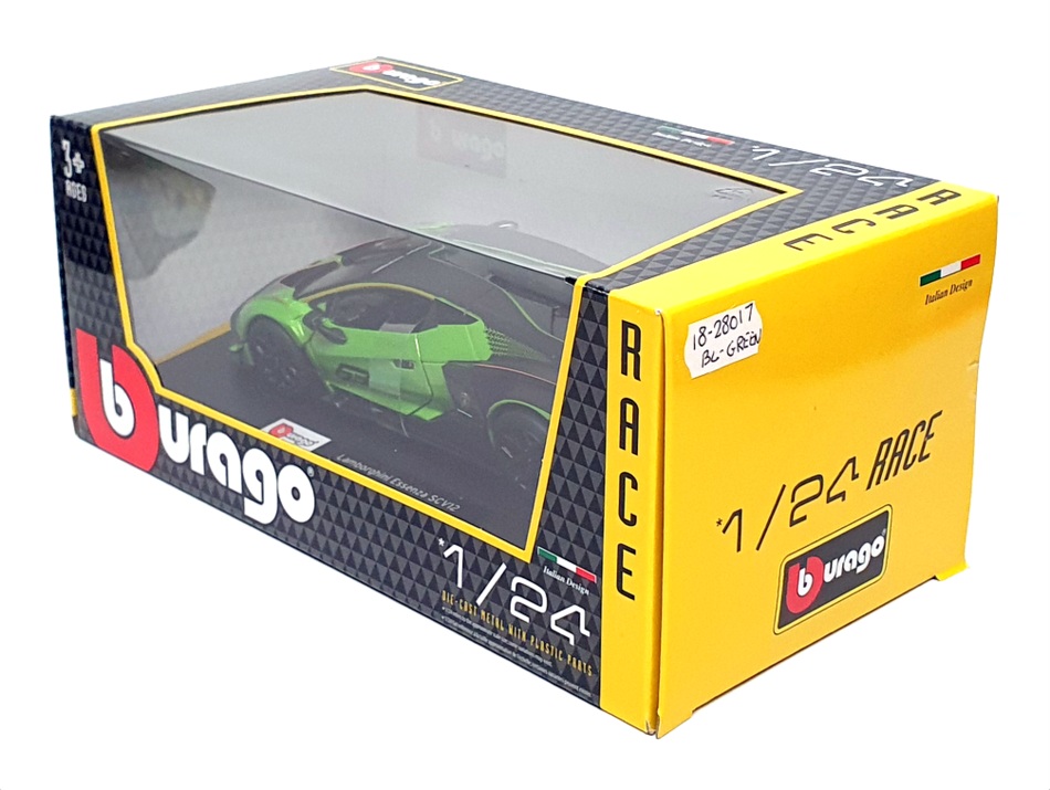 Burago 1/24 Scale 18-28017 - Lamborghini Essenza SCV12 - Black/Green