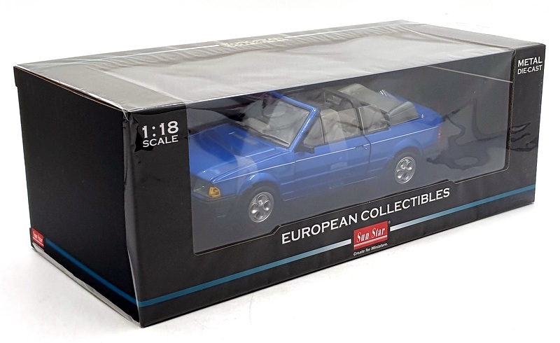 Sun Star 1/18 Scale 4988R - 1984 Ford Escort XR3i Cabriolet - Azure Blue