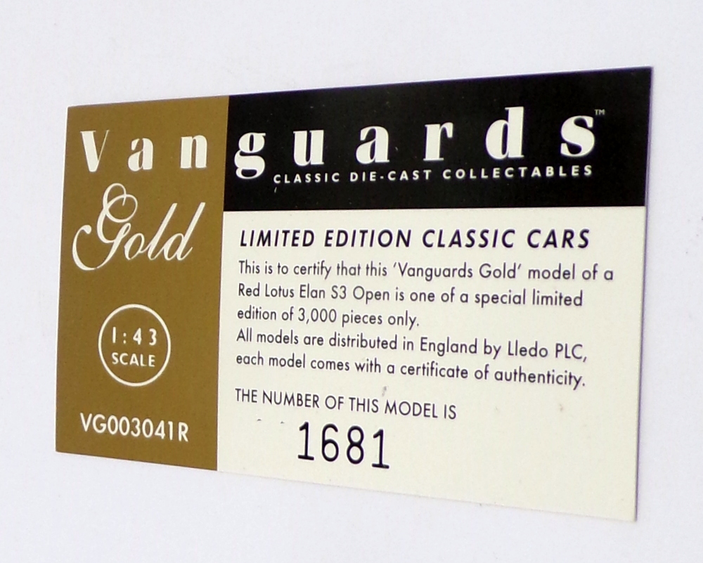 Vanguards Gold 1/43 Scale Model Car VG003041R - Lotus Elan - Red