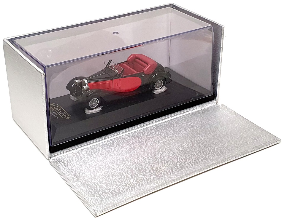 Luxcar 1/43 Scale Lux017 - 1934 Bugatti T57 Stelvio D/head Coupe - Red/Black