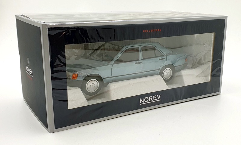 Norev 1/18 Scale Diecast 183828 - 1984 Mercedes-Benz 190 E - Light Blue Metallic