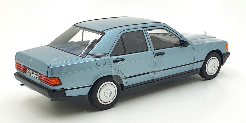Norev 1/18 Scale Diecast 183828 - 1984 Mercedes-Benz 190 E - Light Blue Metallic