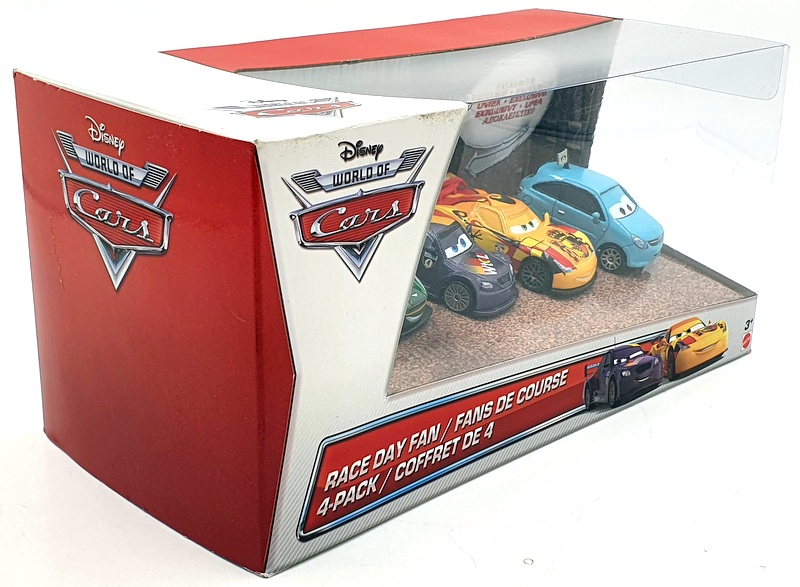 Mattel Disney World Of Cars Y7333 - Race Day Fan - 4 Pack Set Exclusive