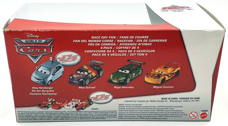 Mattel Disney World Of Cars Y7333 - Race Day Fan - 4 Pack Set Exclusive