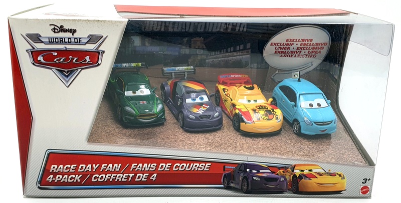 Mattel Disney World Of Cars Y7333 - Race Day Fan - 4 Pack Set Exclusive