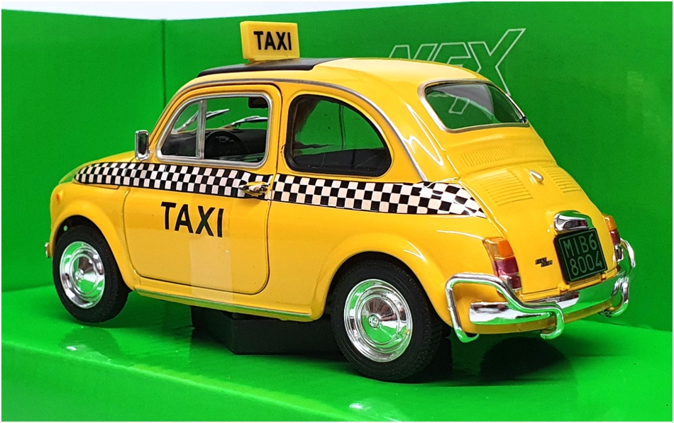 新品 90's 入手困難 ITALY べナッシ UK9 デッドストック Welly NEX 1/24 Scale Diecast 22515TI-W - Nuova Fiat 500 Taxi