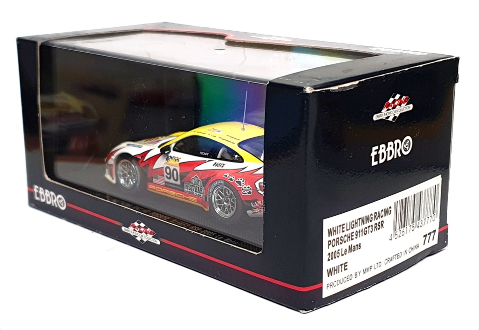 Ebbro 1/43 Scale 777 - White Lightning Racing Porsche 911 GT3 RSR Le Mans 2005