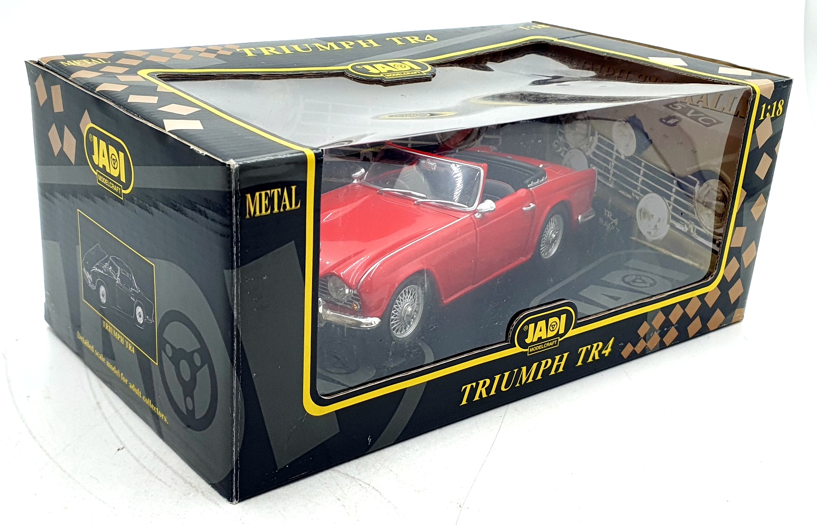Jadi 1/18 Scale Diecast JM-98092 - Triumph TR4 - Signal Red | eBay