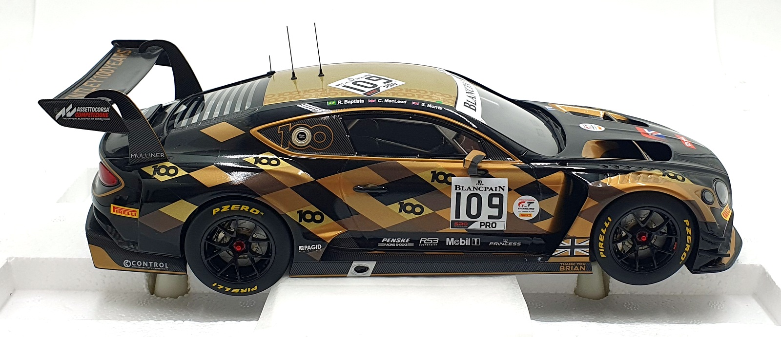 Top Speed 1/18 Scale TS0263 - Bentley Continental GT3 #109 M-Sport 2019 SPA