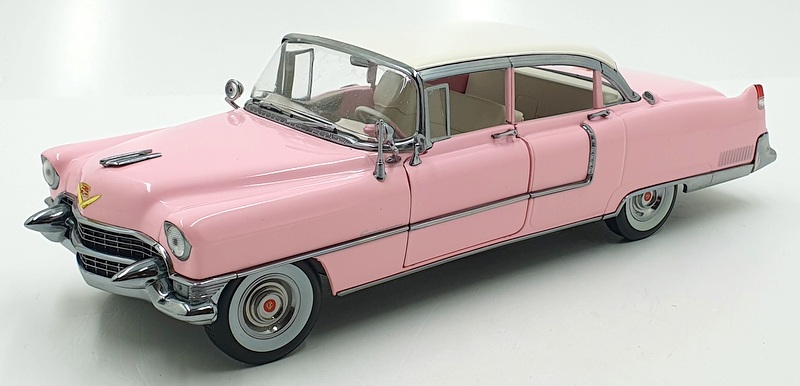 Greenlight 1/18 Scale 13648 - 1955 Cadillac Fleetwood Series 60 Pink/White Roof