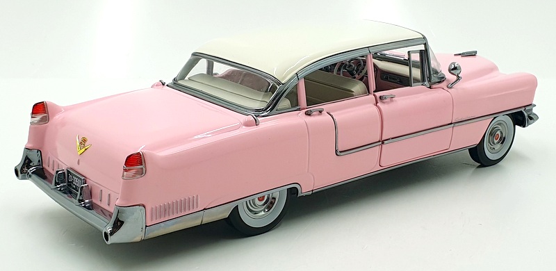 Greenlight 1/18 Scale 13648 - 1955 Cadillac Fleetwood Series 60 Pink/White Roof