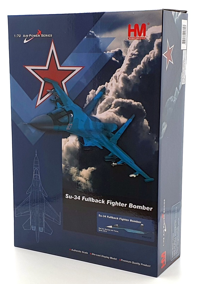 Hobby Master 1/72 Scale HA6305 - Su-34 Fullback Fighter Red 22 Russian AF 2015