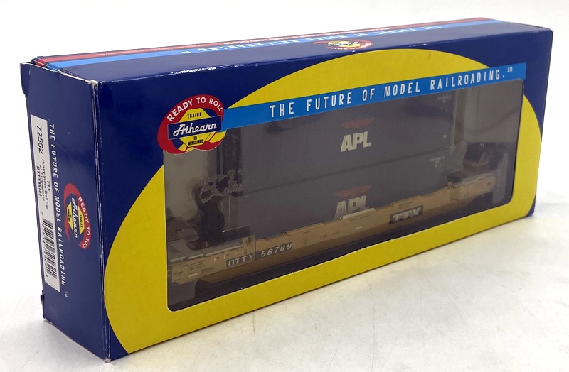 Athearn HO (1/87) Scale 72562 TTX Husky Stack Well Car w/2 Containers DTTX56789
