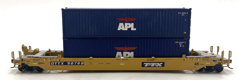 Athearn HO (1/87) Scale 72562 TTX Husky Stack Well Car w/2 Containers DTTX56789