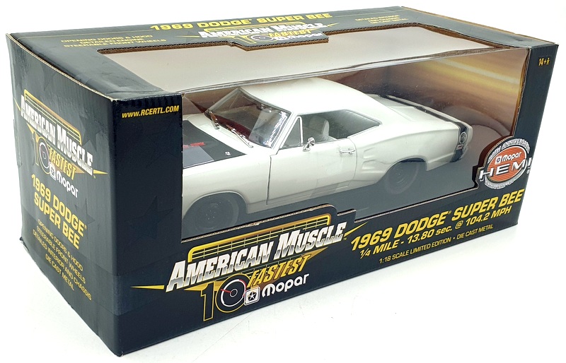 Ertl 1/18 Scale Diecast 33010 - 1969 Dodge Charger Super Bee - White