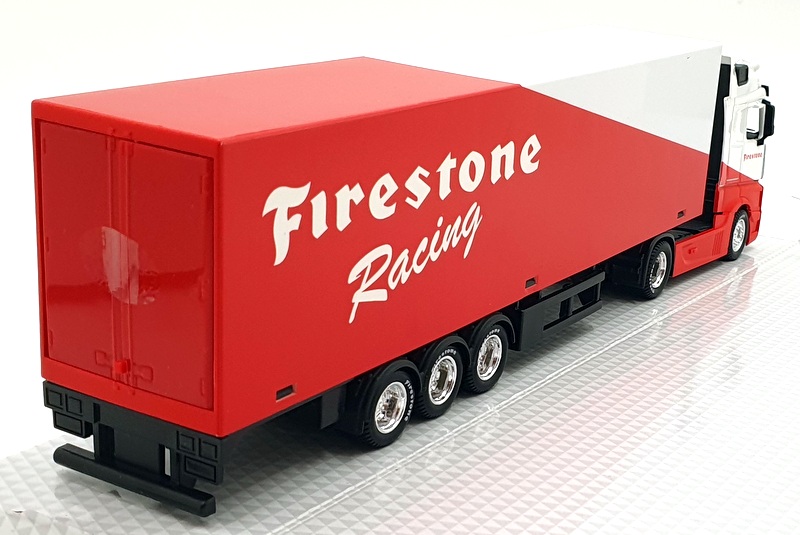 Burago 1/43 Scale 18-31460FI Mercedes Actros Hauler Truck with Trailer White/Red Burago 1/43 Scale 18-31460FI Mercedes Actros Hauler Truck with Trailer White/Red