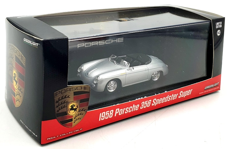 Greenlight 1/43 Scale 86597 - 1958 Porsche 356 Speedster Super - Silver Greenlight 1/43 Scale 86597 - 1958 Porsche 356 Speedster Super - Silver
