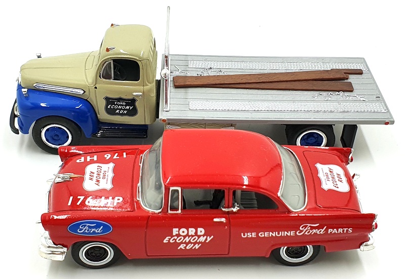 First Gear 1/34 Scale 19-1343 56 Stock Car & 51 F-6 Flatbed Ford Economy Run