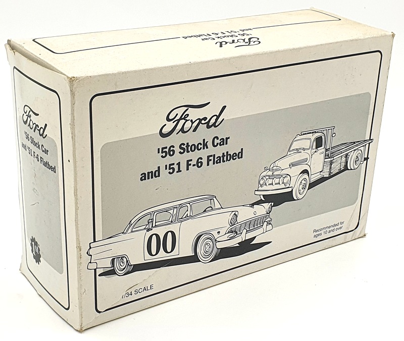 First Gear 1/34 Scale 19-1343 56 Stock Car & 51 F-6 Flatbed Ford Economy Run