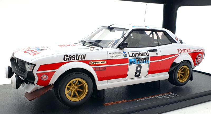 Ixo 1/18 Scale 18RMC189A.22 - Toyota Celica 2000 GT (RA21) #8 RAC Rally 1977