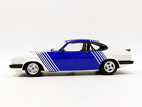 Minichamps 1/18 Diecast 155 788600 - 1978 Ford Capri 3.0 White w/ blue stripes